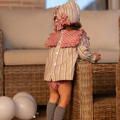 VESTIDO, BRAGA Y GORRO ''MOSAICO''