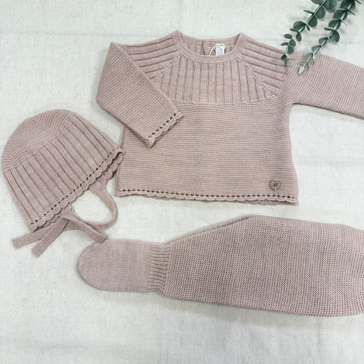 CONJUNTO DE LANA 3 PIEZAS 004-12242 ROSA
