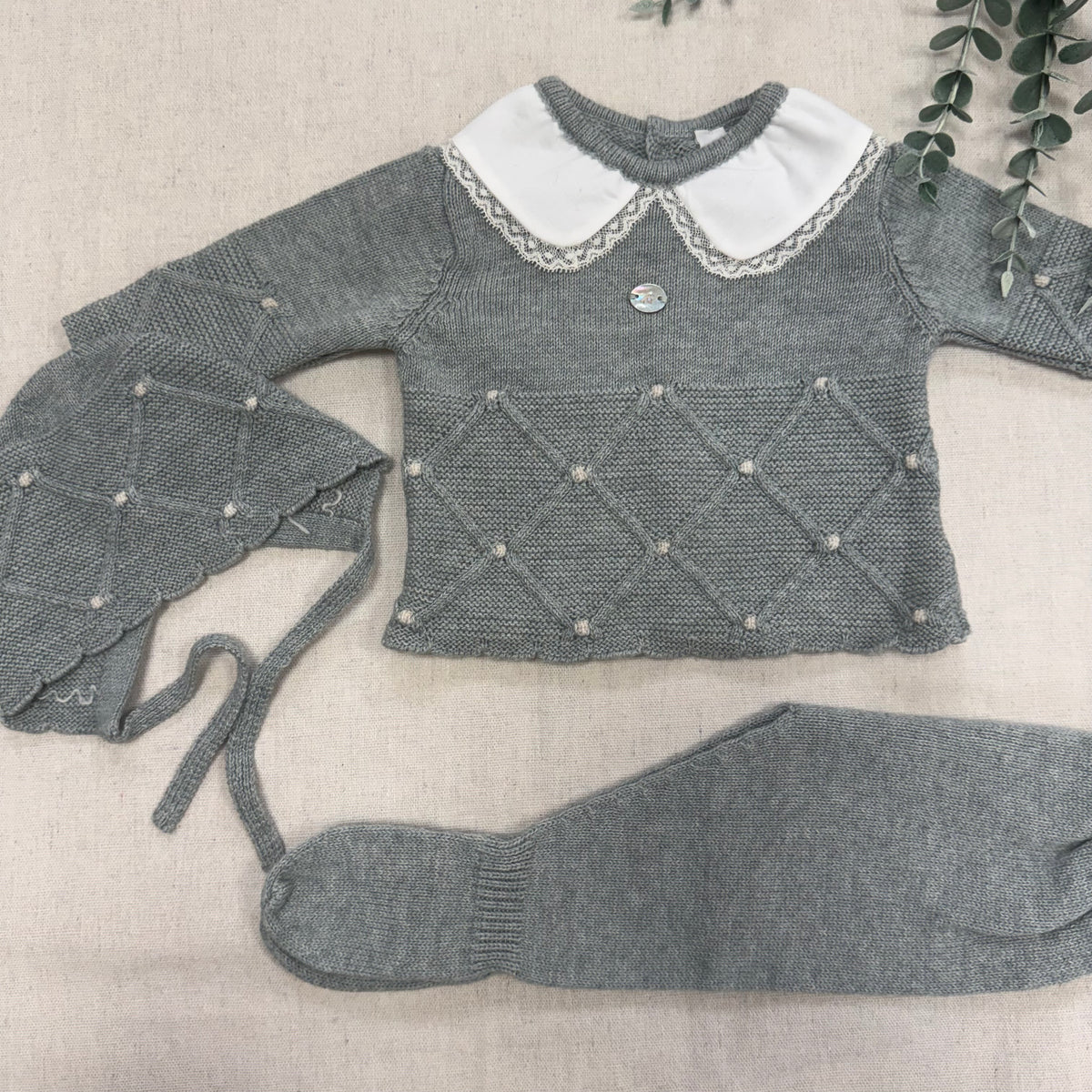CONJUNTO DE LANA 3 PIEZAS 004-11280 VERDE