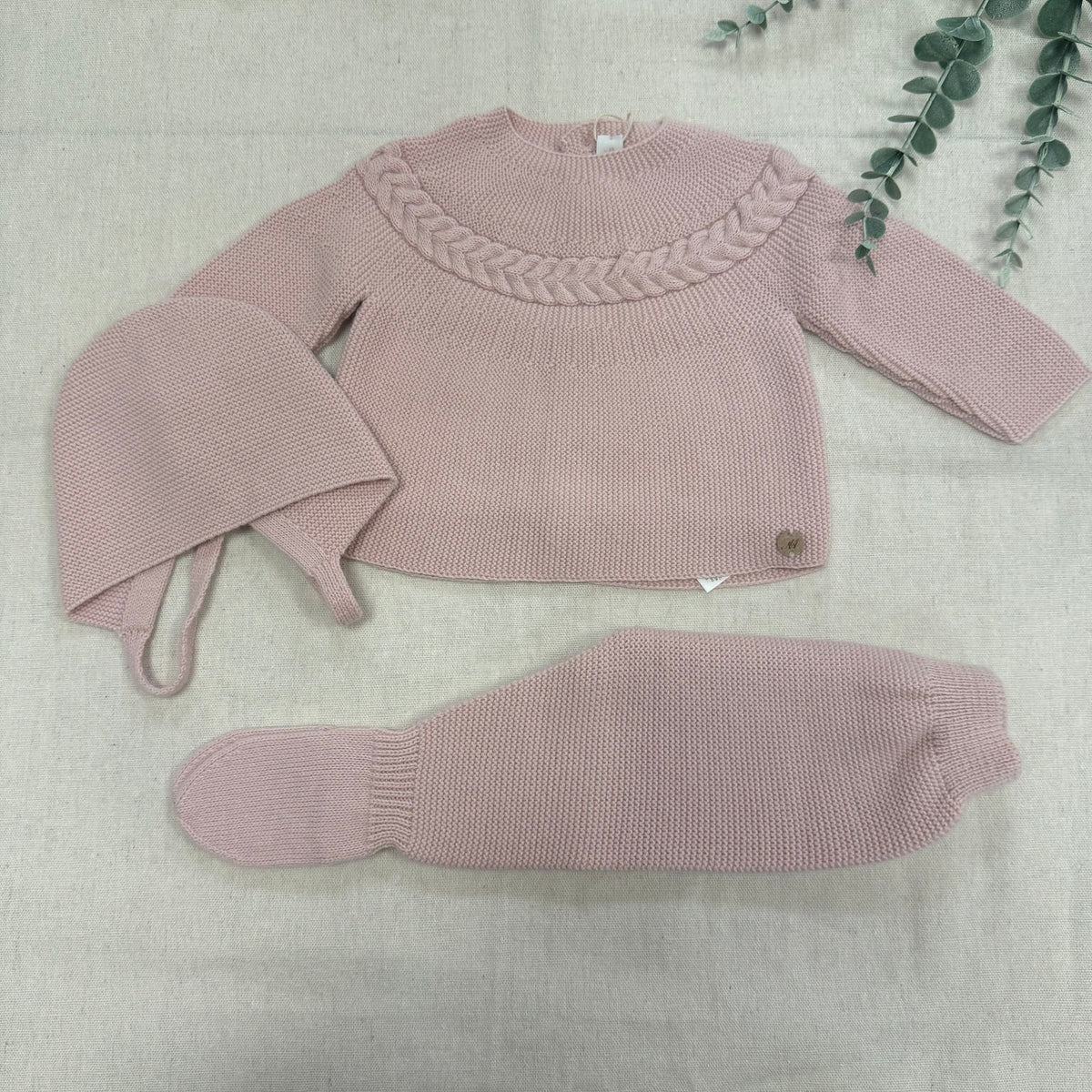 CONJUNTO DE LANA 3 PIEZAS 004-11282 ROSA
